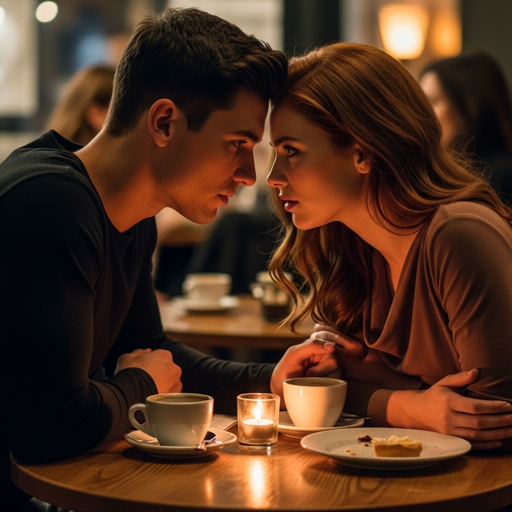 Una pareja en un diálogo profundo sobre si es su amor correspondido.