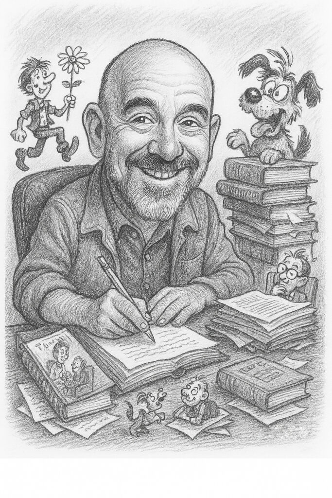 Ilustración para el diálogo cómico 'Tiempo de locos' sobre la absurdidad del small talk en una sala de espera.