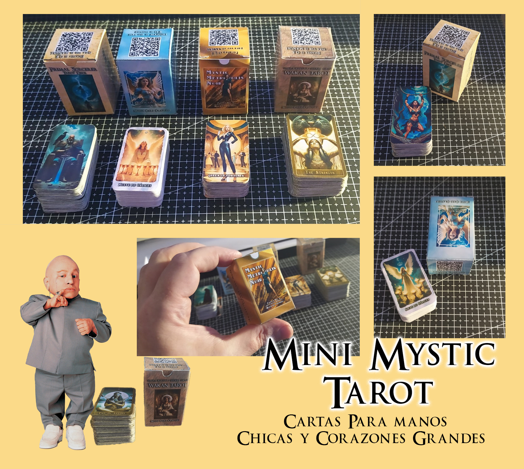 Set De Mini Tarots X 4 Títulos Originales - Combo