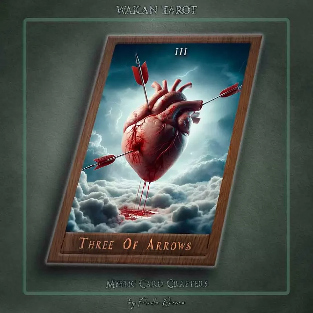 Wakan tarot - tres de flechas