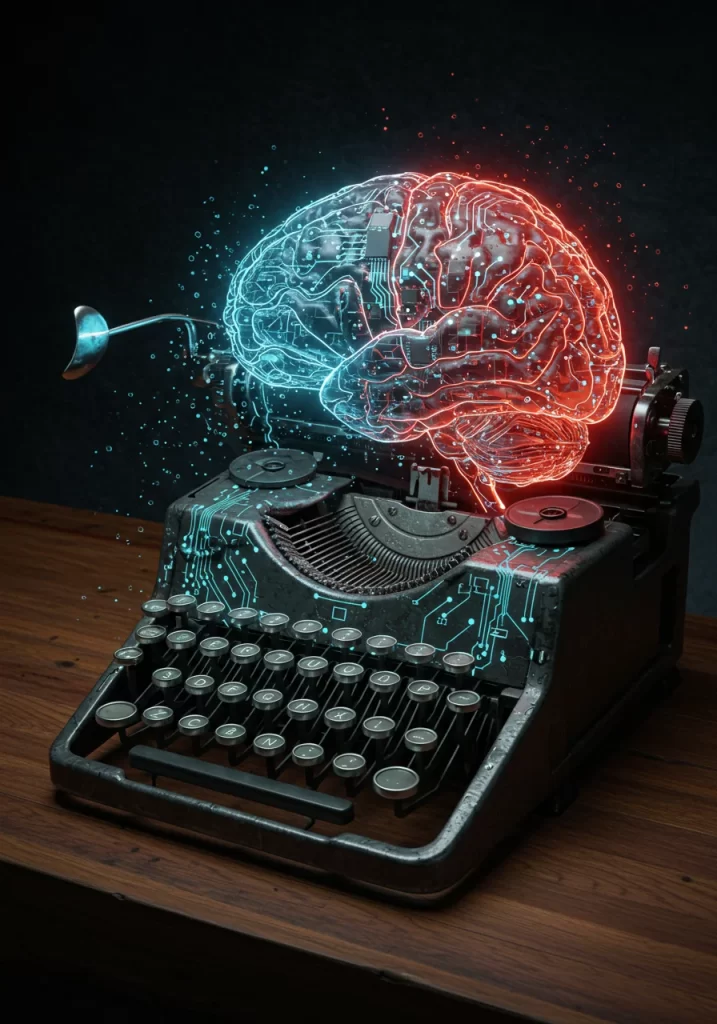 ia para escribir libros ilustración alegórica