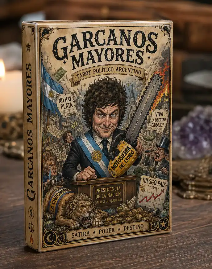 tarot político argentino - Mockup de la caja.