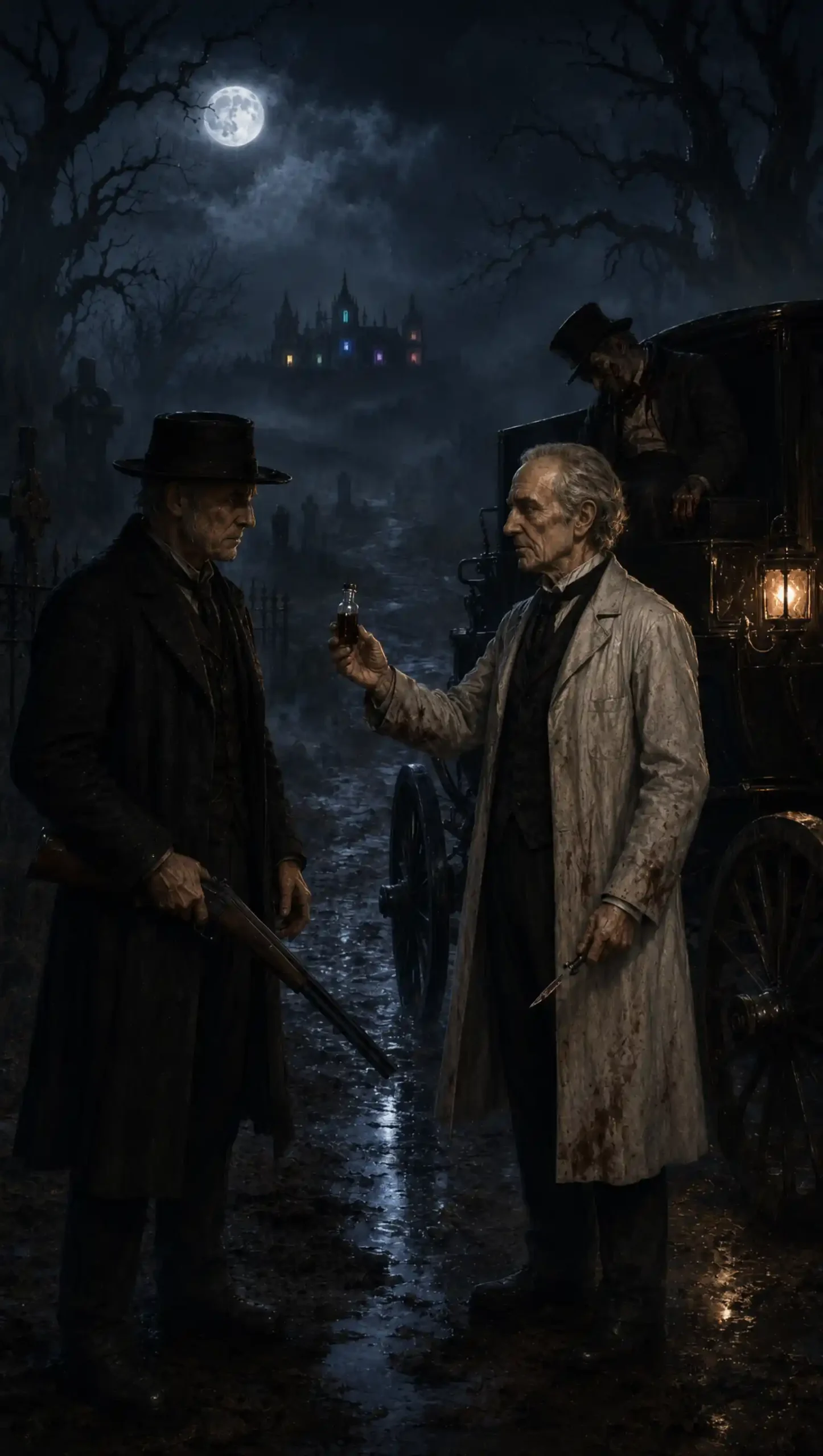 Pendergast en el cementerio bajo la luna