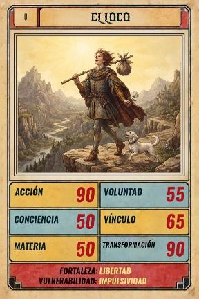 Carta El Loco del mazo Tarot Triunfo