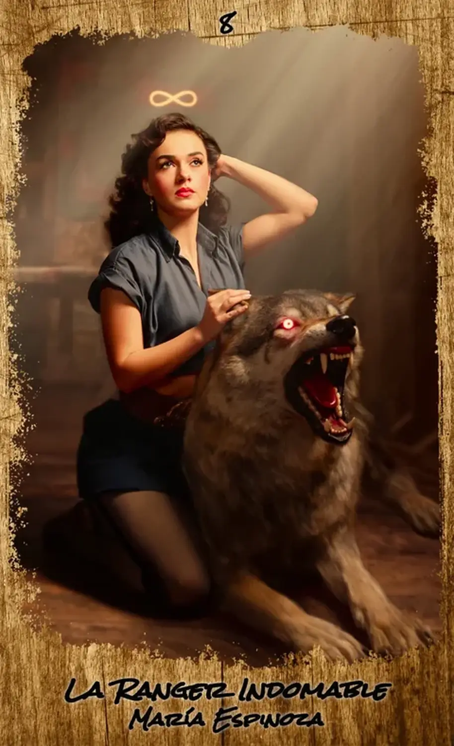 Carta 8, La Ranger Indomable (María Espinoza), del Tarot de las Dos Balas