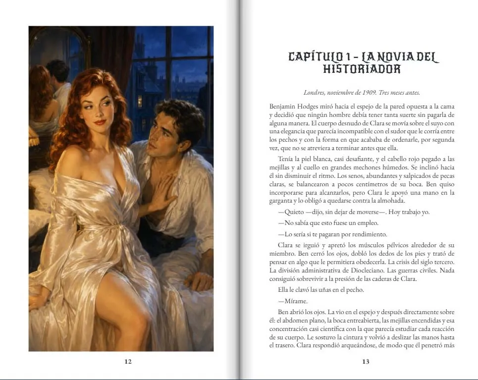 Páginas de El Profanador y el Sepulturero, edición impresa de Henry Drae